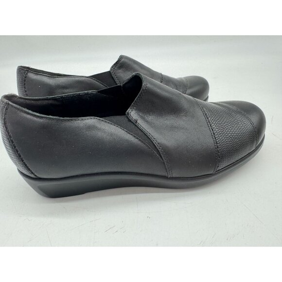 SAS Womens Nora Slip On Loafers Size 9W Black Wedge Leather Comfort Casual - Picture 11 of 15